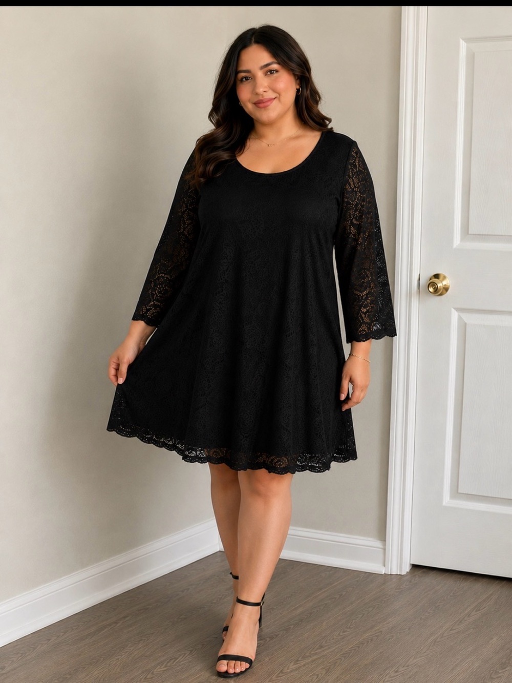 Xhilaration Black Lace Swing Dress XL